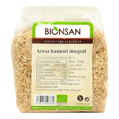 Arroz basmati integral BIO 500 g, Bionsan