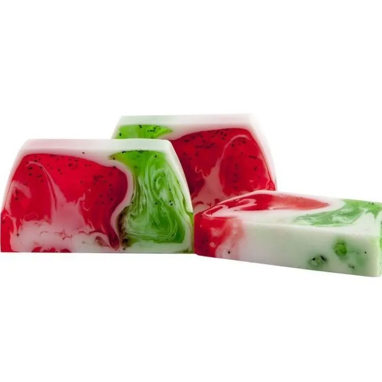 Barra jabón de glicerina batido de fresa y kiwi, Big Soap Factory