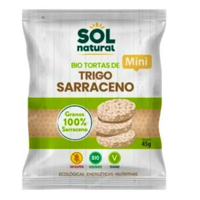 Tortitas de trigo sarraceno mini sin gluten BIO 45 g, Solnatural