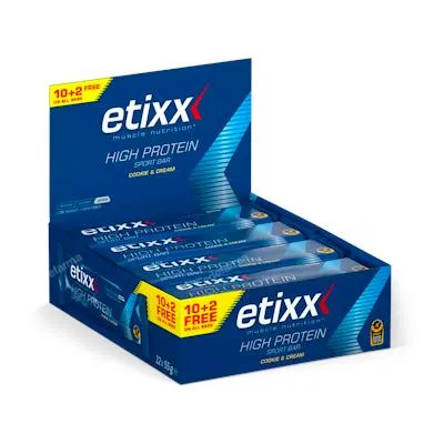 High protein protein bar cookie&cream 12 x 55 g, Etixx