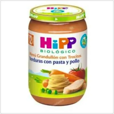 Potito verduras con pasta y pollo BIO 220 g, Hipp