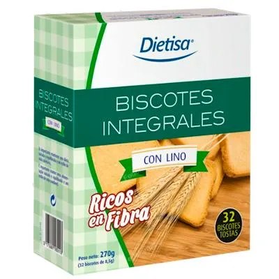 Biscottes au lin complet 270 g, Dietisa (dielisa)