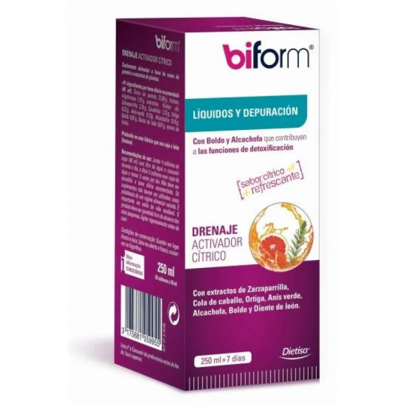 Biform drenaje activador cítrico sin fucus 250 ml, Dietisa (dielisa)