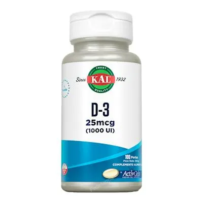 D3 1000IU 100 perlas, Kal