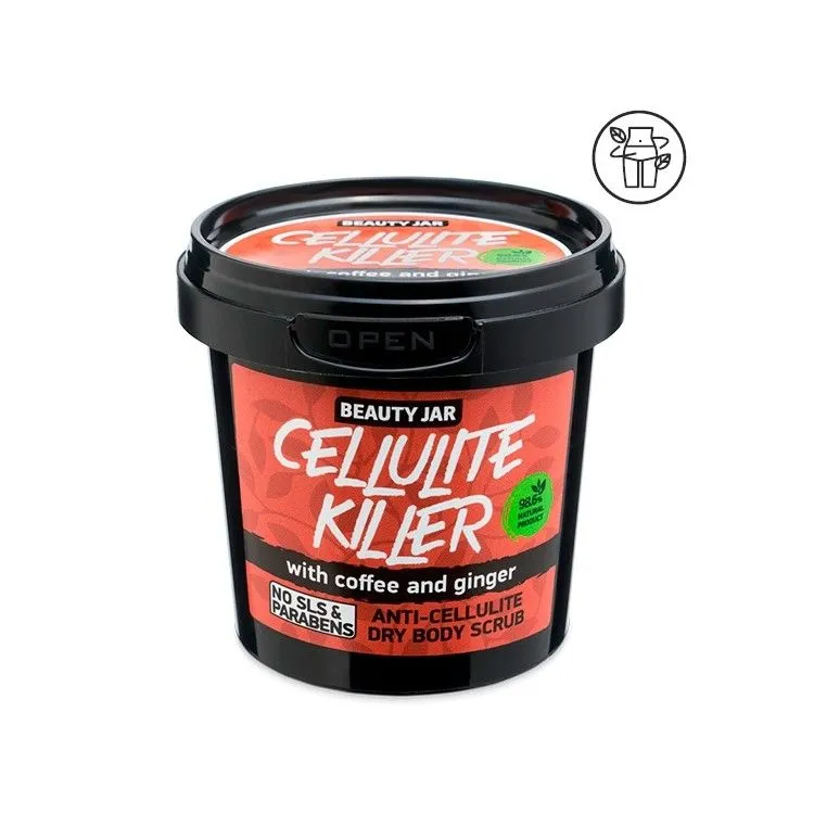 Exfoliante corporal seco anticelulítico - Café y Jengibre, Beauty Jar