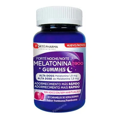 Forte nuit gummies mélatonine 30 gommes goût framboise, Forte Pharma