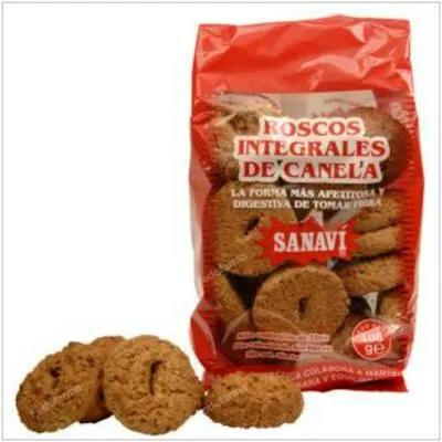 Roscos de canela integrales 400 g 12 uds., Sanavi