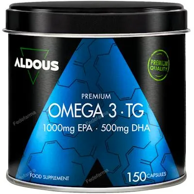 Omega 3 cápsulas premium 1000 mg EPA y 500 mg DHA 150 cápsulas, Aldous Bio