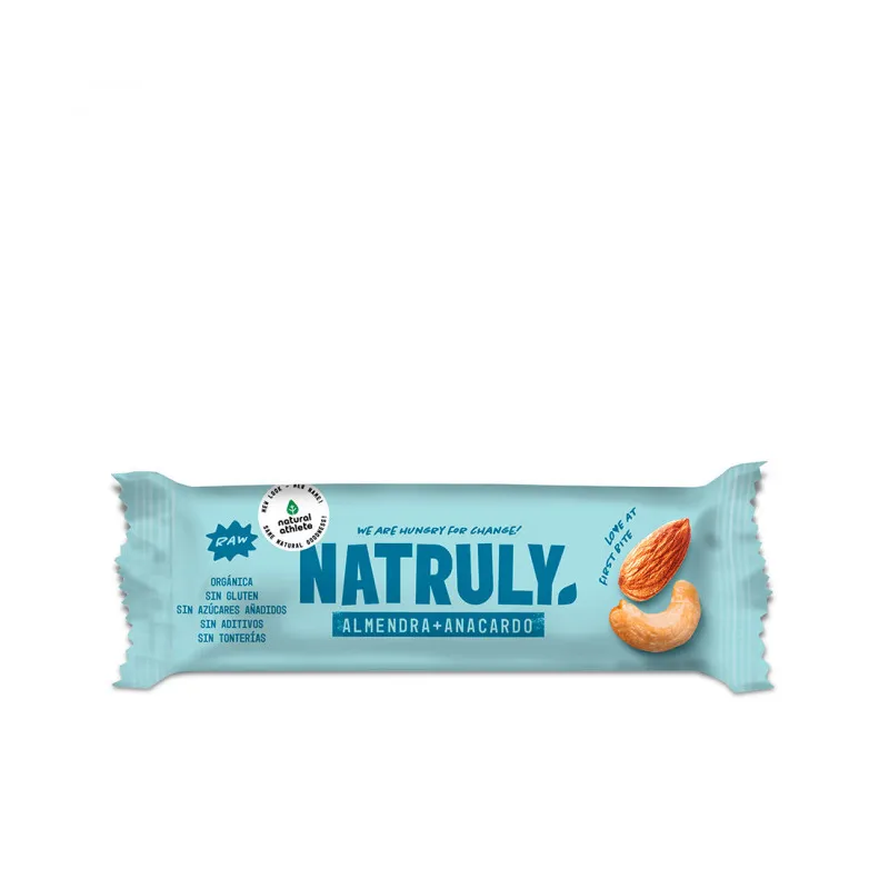Barrita almendra+anacardo s/g sin azúcar BIO 40 g, Natruly