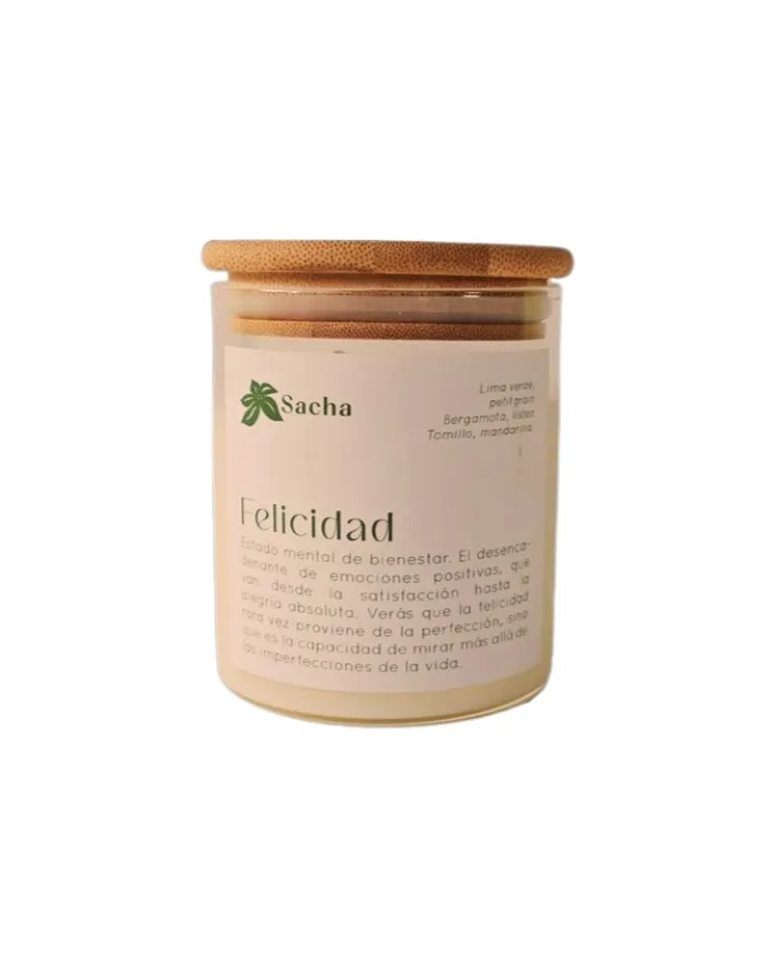 Vela felicidad aroma bergamota 340 g, Sacha
