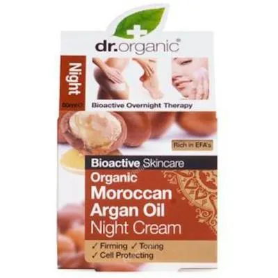 Crema de noche aceite argan marroqui 50 ml, Dr. Organic