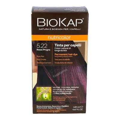 Haarverf plum red dye pruimenrood ·5.22 140 ml, Biokap
