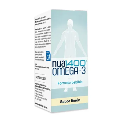 Nua1400 Oméga 3 à boire au goût citron 60 ml, Nua Biological
