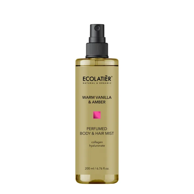 Geparfumeerde Mist Lichaam en Haar Warm Vanilla & Amber 200 ml, Ecolatier