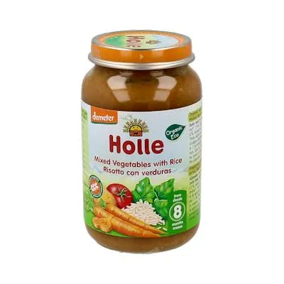 Potito verduras con arroz 8meses demeter 220 g, Holle