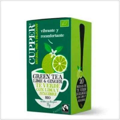 Grüner Tee mit Limette und Ingwer Kräutertee BIO 20 Beutel, Cupper