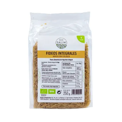 Fideos Integr BIO 250 g, Ecosalim