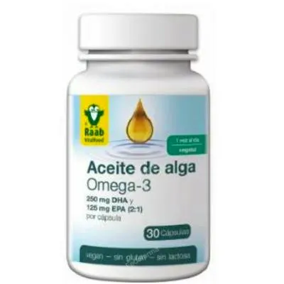 Aceite de alga omega 3 1183 mg sin gluten 30 cápsulas, Raab Vitalfood