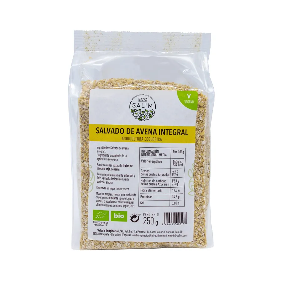 Haferkleie Vollkorn BIO 250 g, Ecosalim