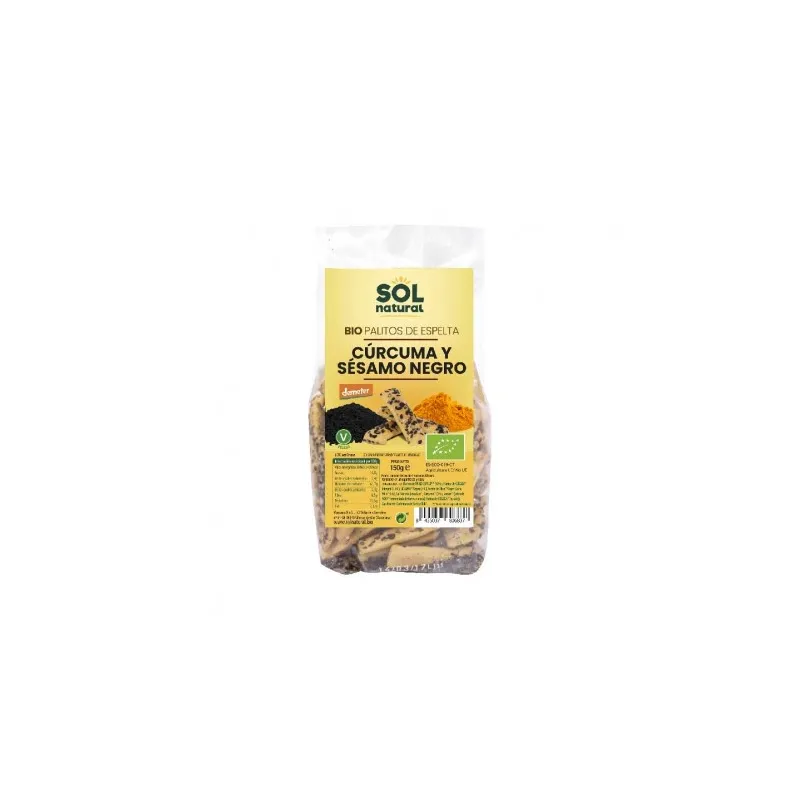 Palitos espelta cúrcuma sésamo sol natura BIO 150 g, Sol Natural