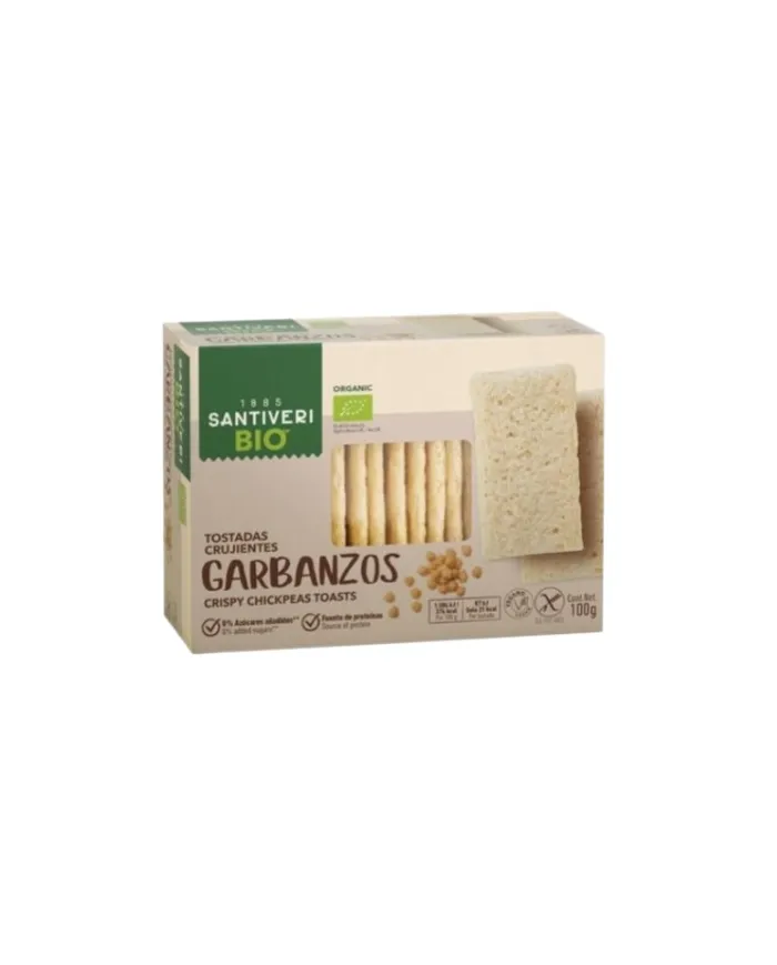 Tostadas crujientes garbanzos BIO 100 g, Santiveri