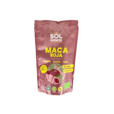 Maca roja en polvo BIO 200 g, Solnatural