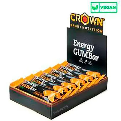 Energy gum bar naranja 12 x 30 g, Crown Sport Nutrition