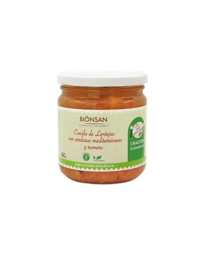 Cocido de lentejas con verduras BIO 280 g, Bionsan