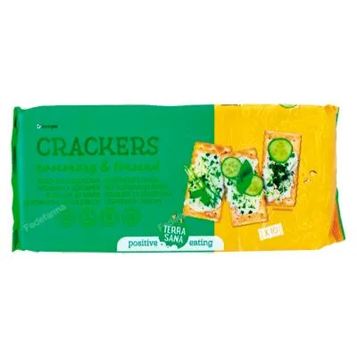 Biologische crackers met rozemarijn en lijnzaad 250 g, Terrasana