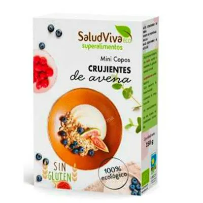 Copos crujientes de avena minis sin gluten BIO 250 g, Salud Viva