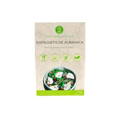 Espaguetis de albahaca de konjac sin gluten 200 g, The Konjac Shop