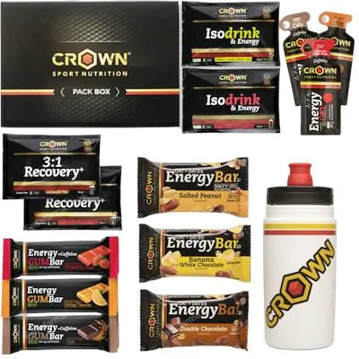 Pack endurance tester 3.0 con bidon variado 550 ml, Crown Sport Nutrition