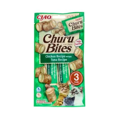 Churu cat bites ricetta al tonno 1 busta da 3 stick snack vet 10 g, Churu Vet