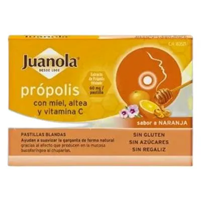 Própolis miel altea y vitamina C naranja 36 pastillas, Juanola