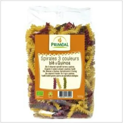 Espirais tricolores de trigo e quinoa BIO 500 g, Primeal