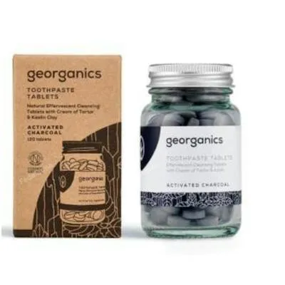 Dentífrico mineral carbón activado 120 comprimidos efervescentes, Georganics