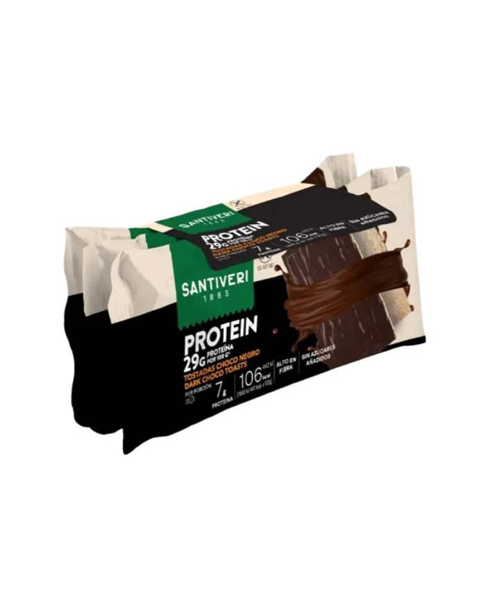 Tostadas protein choco negro 3 und 72 g, Santiveri