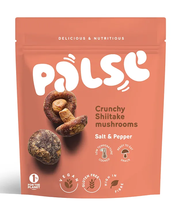 Knuspriger Shiitake-Snack mit Salz und Pfeffer 40 g, Palse