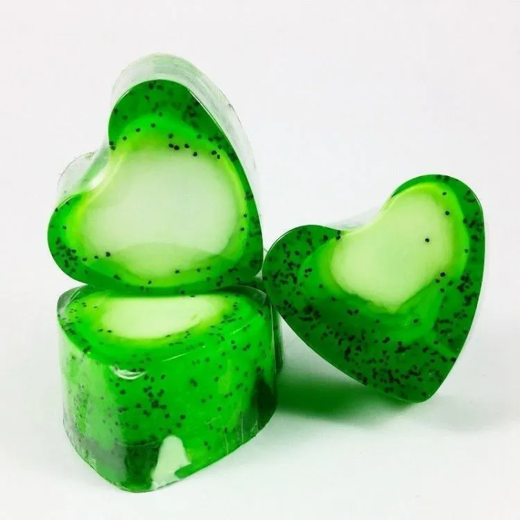 Jabón forma corazón Kiwi, Big Soap Factory