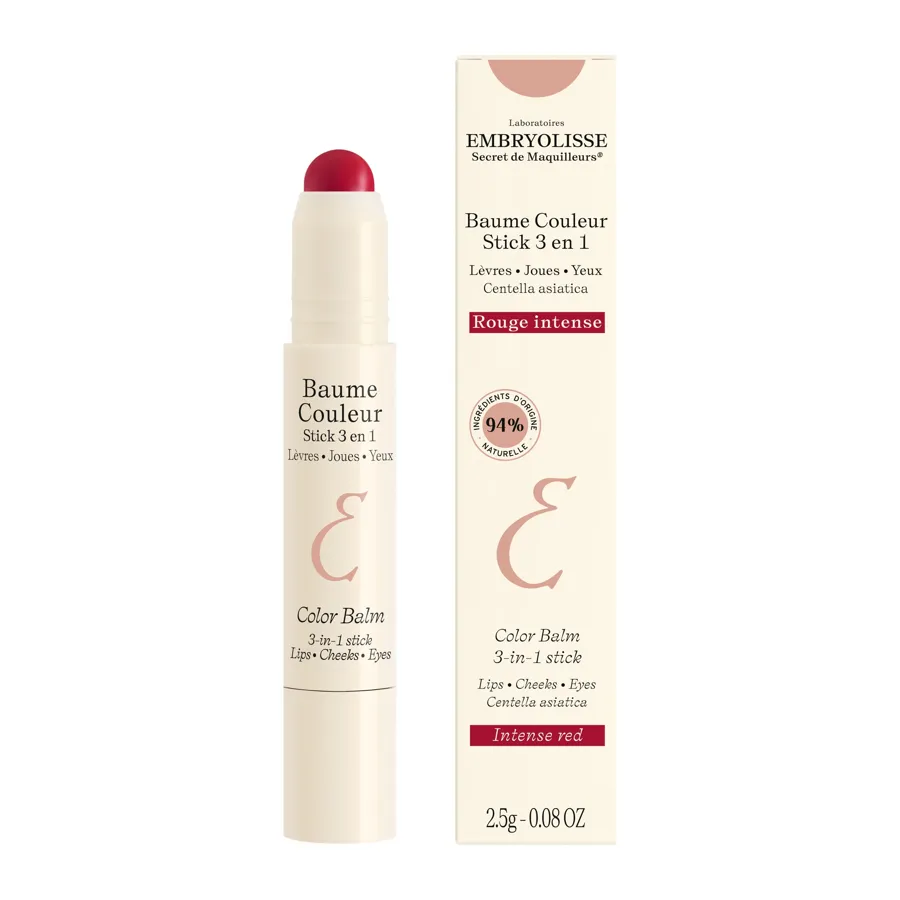 Baume couleur stick 3 en 1 rouge intense · 2,5 g, Embryolisse