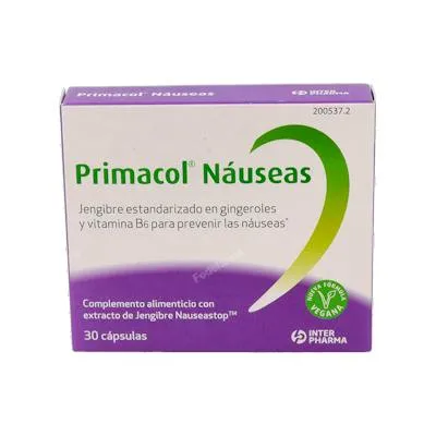 Primacol nauseas 30 cápsulas, Interpharma