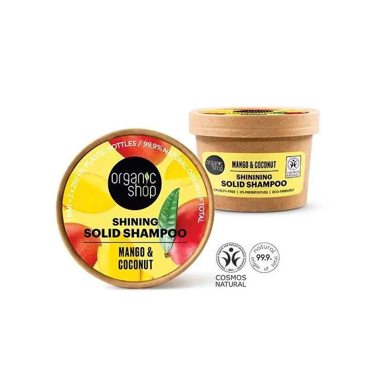 Shine Mango and Coconut solid shampoo, Organic Shop