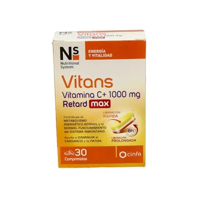 Vitans vitamina C+ 1000 ret max 30 comprimidos, Ns