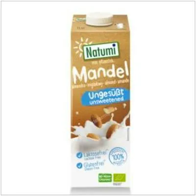 Bebida vegetal de almendra sin azúcar 8udx sin gluten BIO 1 l, Natumi