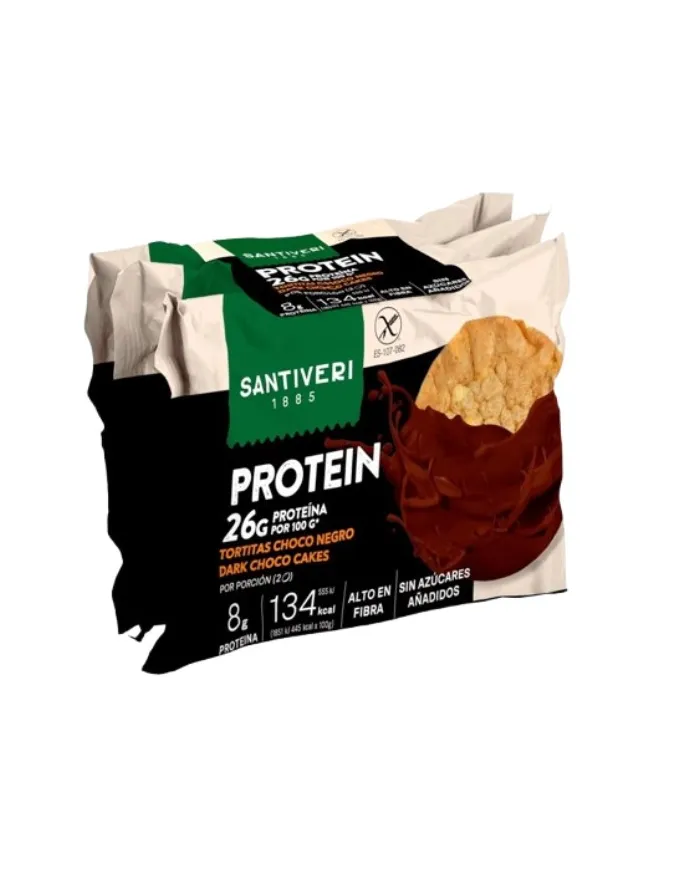 Protein-Waffeln Zartbitterschokolade 90gx2, Santiveri
