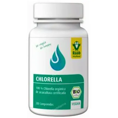 Chlorella alg glutenvrij BIO 200 tabletten, Raab Vitalfood