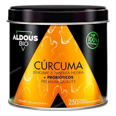 Curcuma avec gingembre, poivre noir et probiotiques BIO 250 gélules, Aldous Bio