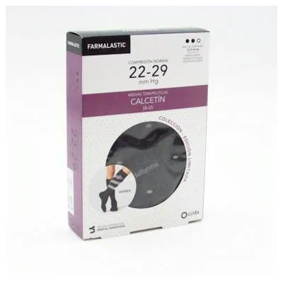 Calcetin cort norm tm gris topos, Farmalastic