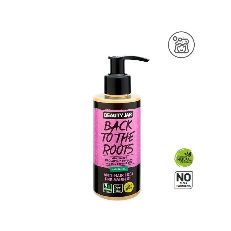 Óleo de pré-lavagem anticqueda - Complexo vitamínico, coco e argão, Beauty Jar