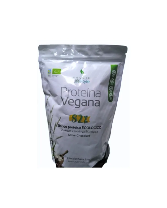 Proteína vegana 82% chocolate veggie lifestyl 1 kg, Veggie Lifestyle